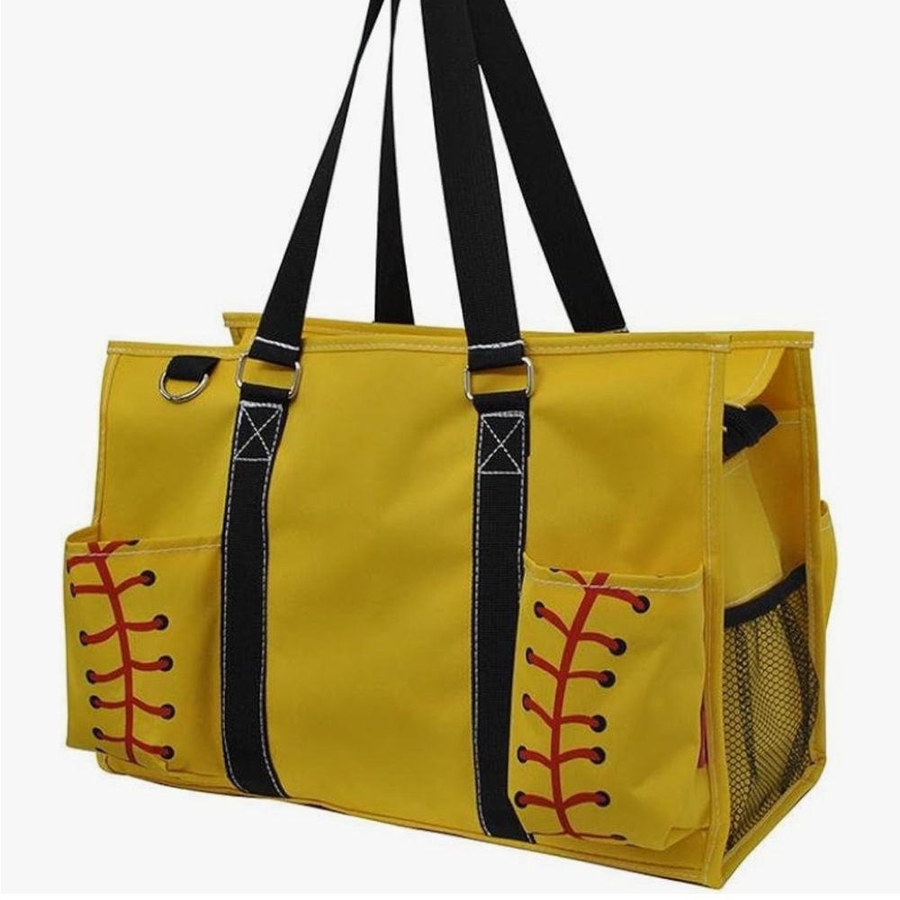 Large Softball Mom Utility Tote Bag